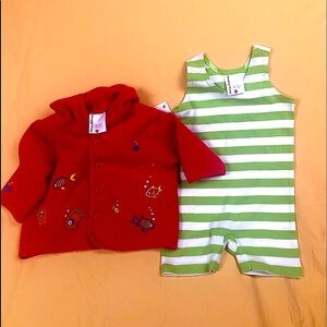 NWT Hanna Andersson Unisex Swim Romper & Hoodie 60